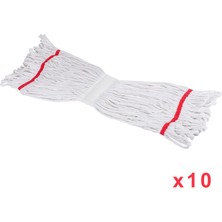 CodEx Dar Yedek Islak Mop Paspas Ucu Başlığı Püskül 17 cm  Pamuklu  Beyaz  450 gr  10 Adet