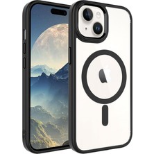 Cepustik Telefon Aksesuarları Apple iPhone 15 Kılıf Wireless Şarj Özellikli Krom Magsafe Silikon Kılıf