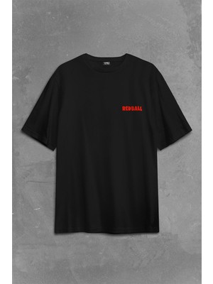 Kendim Seçtim Red Ball 4 Crazy Kırmızı Top Redball Sırt Ön Baskılı Oversize Tişört T-Shirt