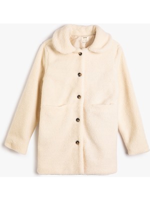 Koton Peluş Mont Düğmeli Bebe Yaka Cep Detaylı