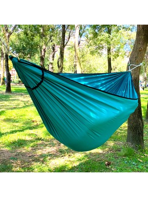 BYENS Kamp Hamağı Salıncak Hamak Turkuaz Yeşil Renk Piknik Bahçe Balkon Outdoor Pratik Kurulum