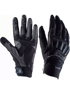 Motoanl Motosiklet Eldiveni Full Koruma Ayarlanabilir Bilek Bantı Deri Microfiber Kumaş Motor Eldiven
