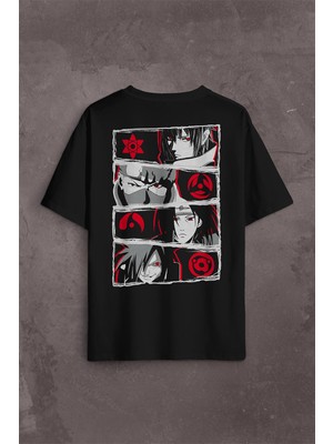Kendim Seçtim Naruto Kakashi Anime Manga Sırt Ön Baskılı Oversize Tişört T-Shirt