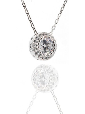 Neva Jewelry Yuvarlak Montürlü Tektaş Kolye