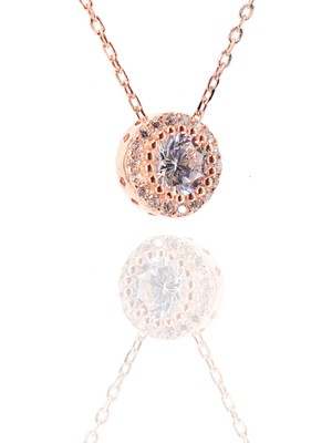 Neva Jewelry Yuvarlak Montürlü Tektaş Kolye