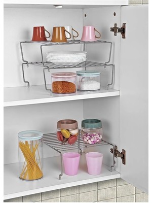 Orsa Home Krom Dolap İçi Düzenleyici Raf 31 cm Çok Amaçlı Mutfak Organizeri 3 Adet