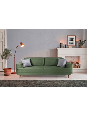 Perla Sofa Nobis Yataklı Kanepe Babyface Yeşil