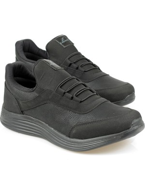 Lepons Büyük Numara Siyah Cilt Erkek Spor Ayakkabı