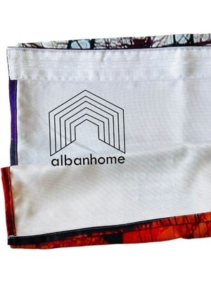 Alban Home Ekose Temalı Dijital Baskı Çift Kanat Fon Perde 140X270