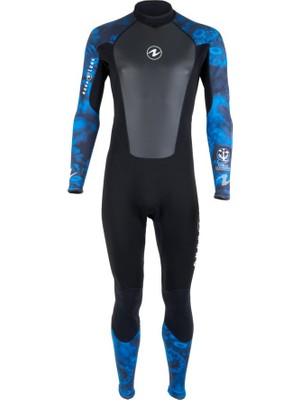 Aqua Lung Sport Aqua Lung Hydroflex Erkek 3mm Dalış Elbisesi Süper Stretch Neopren Mavi Desenli
