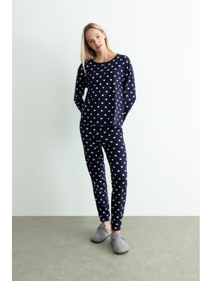 DeFacto Fall in Love Regular Fit Uzun Kollu Pijama Takımı A8413AX23AU