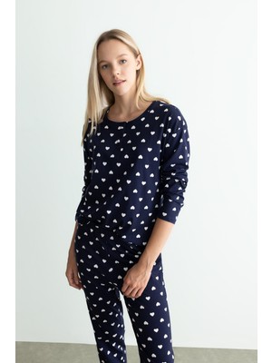 DeFacto Fall in Love Regular Fit Uzun Kollu Pijama Takımı A8413AX23AU