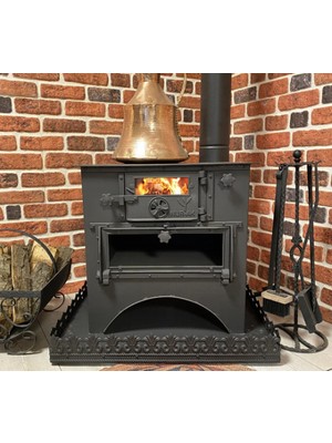 Nurak Kuzine Soba Camlı Odun Kuzinesi-Aymodel