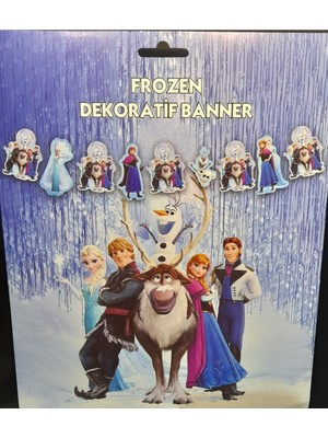 Dizayn Parti Evi Frozen Elsa Karlar Ülkesi Dekoratif Banner