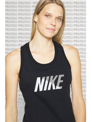 Nike Tee Dri Fit Tank Top Cotton Pamuklu Askılı Siyah Kadın Atlet