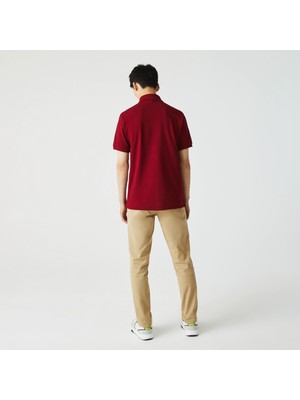 Lacoste Erkek Klasik Fit Bordo Polo Yaka Tişört