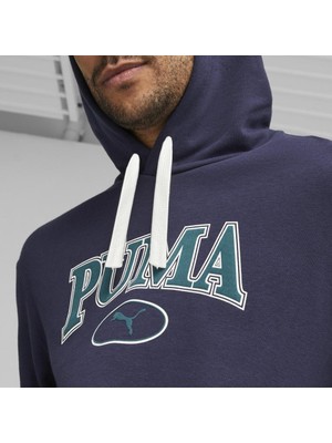 Puma Squad Tr Erkek Mavi Kapüşonlu Sweatshirt