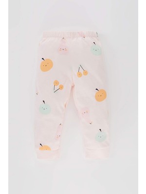 DeFacto Kız Bebek Meyve Desenli Uzun Kollu Penye 4'lü Pijama Takımı A9345A523AU