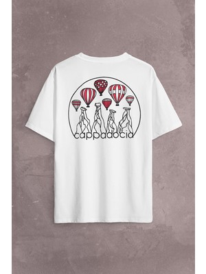 Kendim Seçtim Kapadokya Nevşehir Peri Pacaları Cappadocia Sırt Ön Baskılı Oversize Tişört T-Shirt