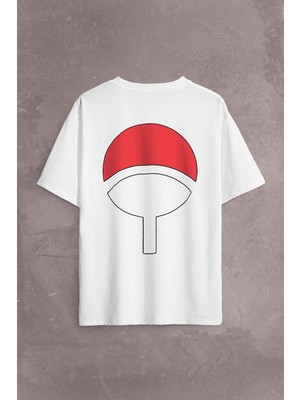 Kendim Seçtim Susake Unchia Otsutsuki Symbol Logo Naruto Sırt Ön Baskılı Oversize Tişört T-Shirt