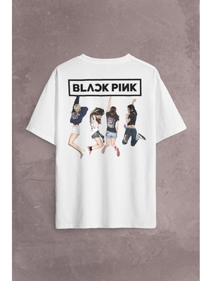 Kendim Seçtim Black Pink Blackpink Kaset Müzik Güney Kore Sırt Ön Baskılı Oversize Tişört T-Shirt
