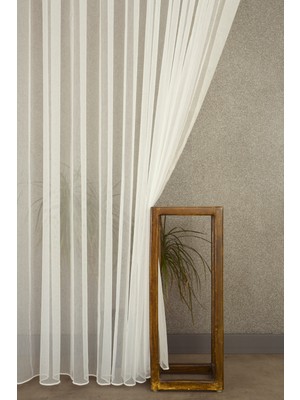 Massarelli Yeni Nesil Organza Tül Ekru  1-3 Sık Pile 250X260