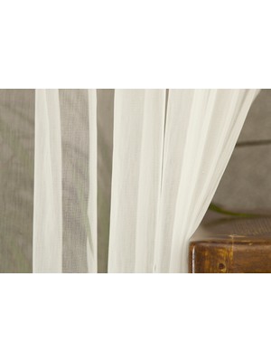 Massarelli Yeni Nesil Organza Tül Ekru  1-3 Sık Pile 250X260