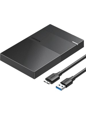 Ugreen USB 3.0 Micro B 2.5 İnç SATA SSD Harici Hard Disk Kutusu Siyah Yüksek Hızlı 5Gbps Aktarım