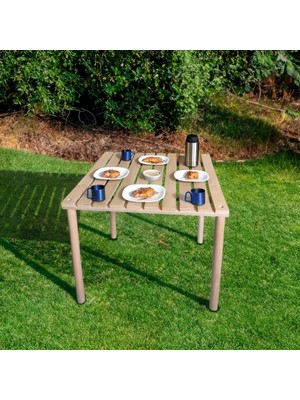 Asude Home Ahşap Katlanır Rulo Kamp Masası - Çantalı Piknik Masası