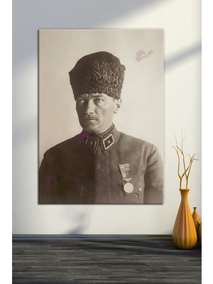 Morfil Sanat Atölyesi Atatürk Mustafa Kemal Kanvas Tablo Okullara Işyerlerine Uygun  (8 Farklı Ölçü)