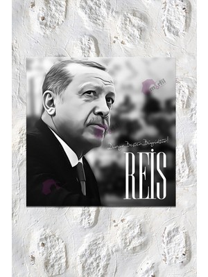 Morfil Sanat Atölyesi Recep Tayyip Erdoğan Cumhurbaşkanı Başkan Erdoğan Rte Kanvas Tablo (7 Farklı Ölçü)