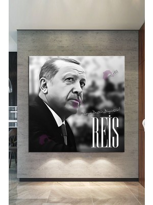 Morfil Sanat Atölyesi Recep Tayyip Erdoğan Cumhurbaşkanı Başkan Erdoğan Rte Kanvas Tablo (7 Farklı Ölçü)