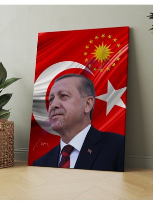 Morfil Sanat Atölyesi Recep Tayyip Erdoğan Cumhurbaşkanı Erdoğan Rte Kanvas Tablo (7 Farklı Ölçü)