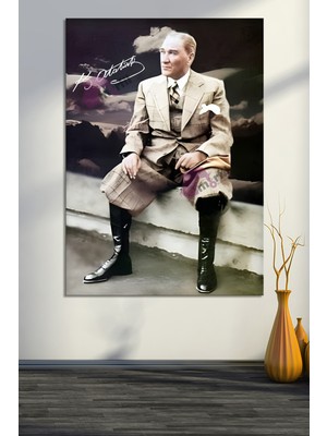 Morfil Sanat Atölyesi Atatürk Mustafa Kemal Kanvas Tablo Okullara Işyerlerine Uygun  (8 Farklı Ölçü)