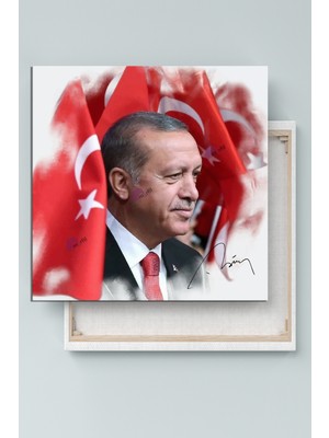 Morfil Sanat Atölyesi Recep Tayyip Erdoğan Yağlıboya Efektli Başkan Erdoğan Rte Kanvas Tablo (7 Farklı Ölçü)