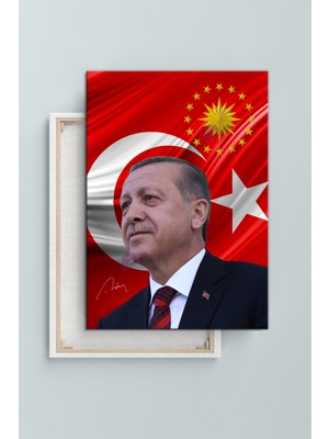 Morfil Sanat Atölyesi Recep Tayyip Erdoğan Cumhurbaşkanı Erdoğan Rte Kanvas Tablo (7 Farklı Ölçü)