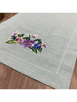 Oya Home Kaneviçe Işlemeli & El Örme Dantel Aplikeli Ranır - 45*150 cm