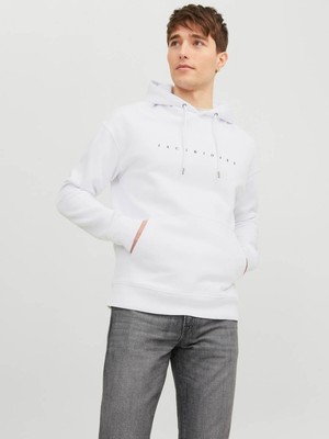 Jack & Jones Erkek Sweatshirt Beyaz 12233972 Jjestar Hoodie