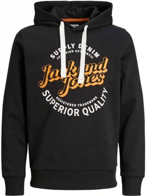 Jack & Jones Erkek Sweatshirt Siyah 12236178 Jjmıkk Hoodie