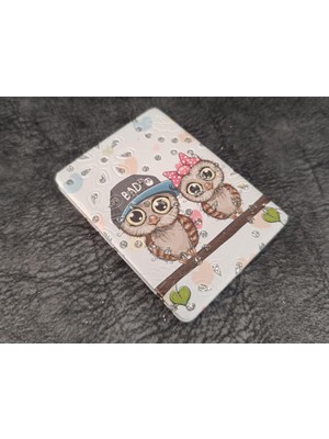 HD Marketim Cep Ayna Baykuş Makyaj Çanta Seyahat Taşınabilir Ayna Kozmetik Büyüteç Kompakt