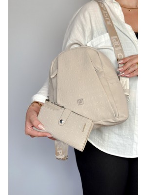 Just Polo Büyük Boy Günlük Kullanamına Uygun 9 Bölmeli Taş Kombin Kadın Sırt Çantası 4040