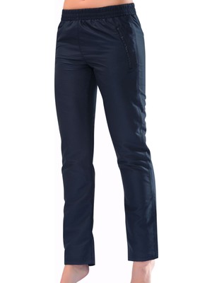 Fantasy Kadın Mıcropoly Kumaş Düz Paça Beli Lastikli Cepli Lacivert Eşofman Altı 891