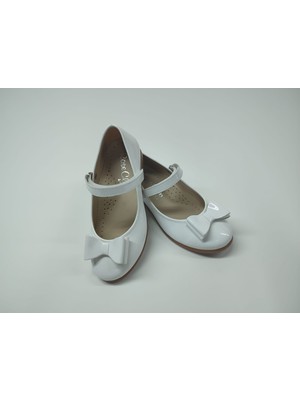 Rose Club Kids Kız Bebek Çocuk Beyaz Rugan  Babet Ayakkabı