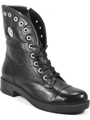 Beety KT-0456 Hakiki Doğal Deri Siyah Kadın Postal Bot