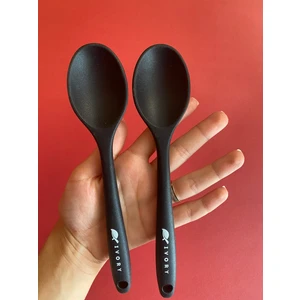 Sert Uçlu Isıya Dayanıklı Silikon Kısa Derin Kaşık 20 cm 2 Adet