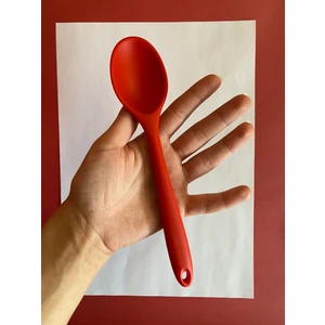 Sert Uçlu Isıya Dayanıklı Yanmaz Yapışmaz Silikon Kısa Derin Kaşık 20 cm