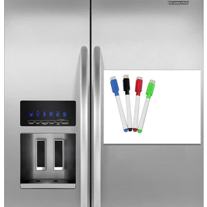 Planlayıcı Magnet Mıknatıslı Yazı Tahtası Buzdolabı Magneti Pano 30X42 cm + 4 Kalem