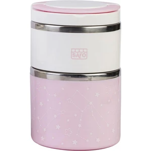 Isı Yalıtımlı Iki Katlı Termos Yemek / Mama Kabı 820ML Pembe