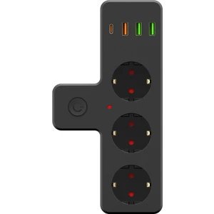 Airstor Ftr-12 3'li Termal Akım Korumalı Priz 3 USB 1 Type-C 20W Pd Akım Korumalı Priz