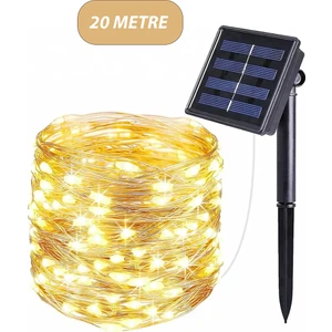 Su Geçirmez 20 Metre Güneş Enerjili Dış Mekan Solar Peri Ip LED Işık Dekoratif Bahçe Aydınlatma